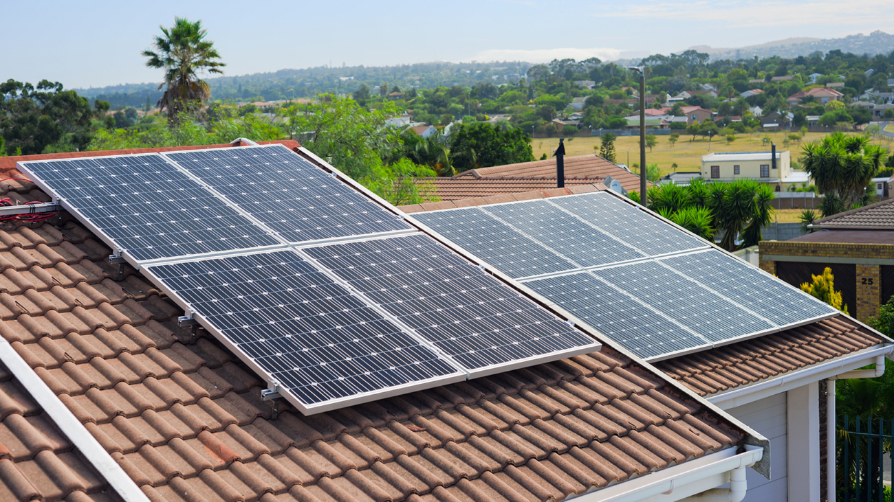 solar panels on roof